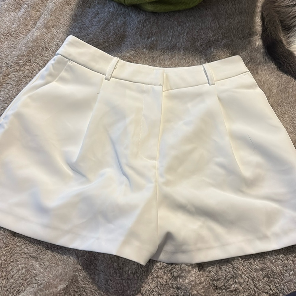 Casual elastic waist wide leg suit tailored shorts